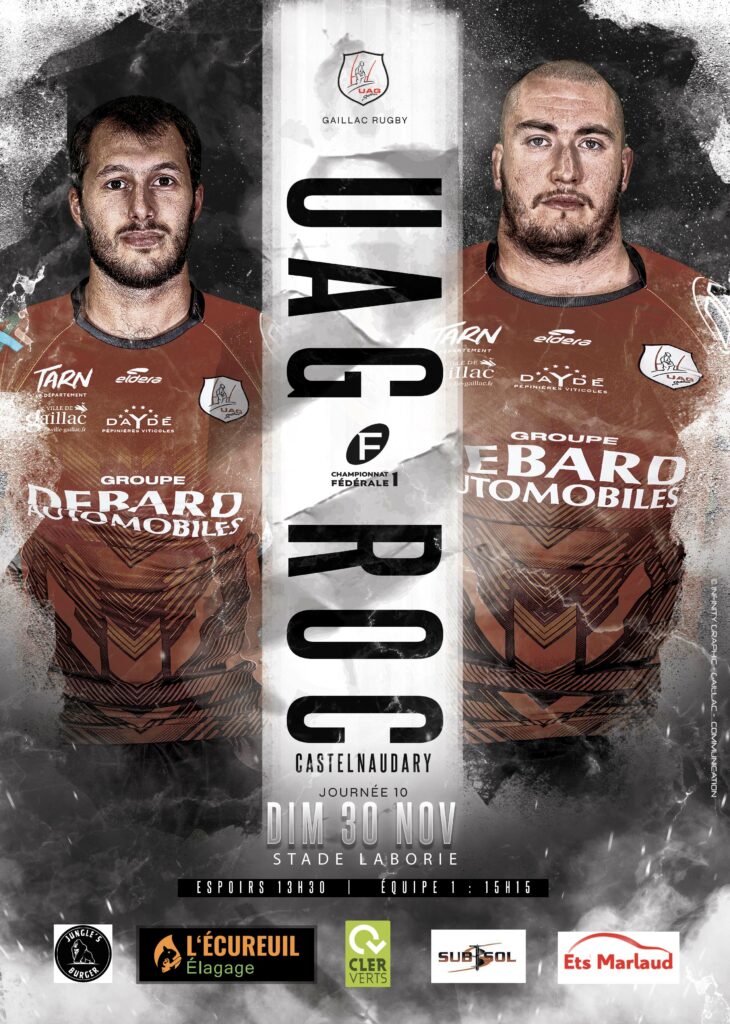 UAG RUGBY vs CASTELNAUDARY - Dimanche 30 novembre 2025